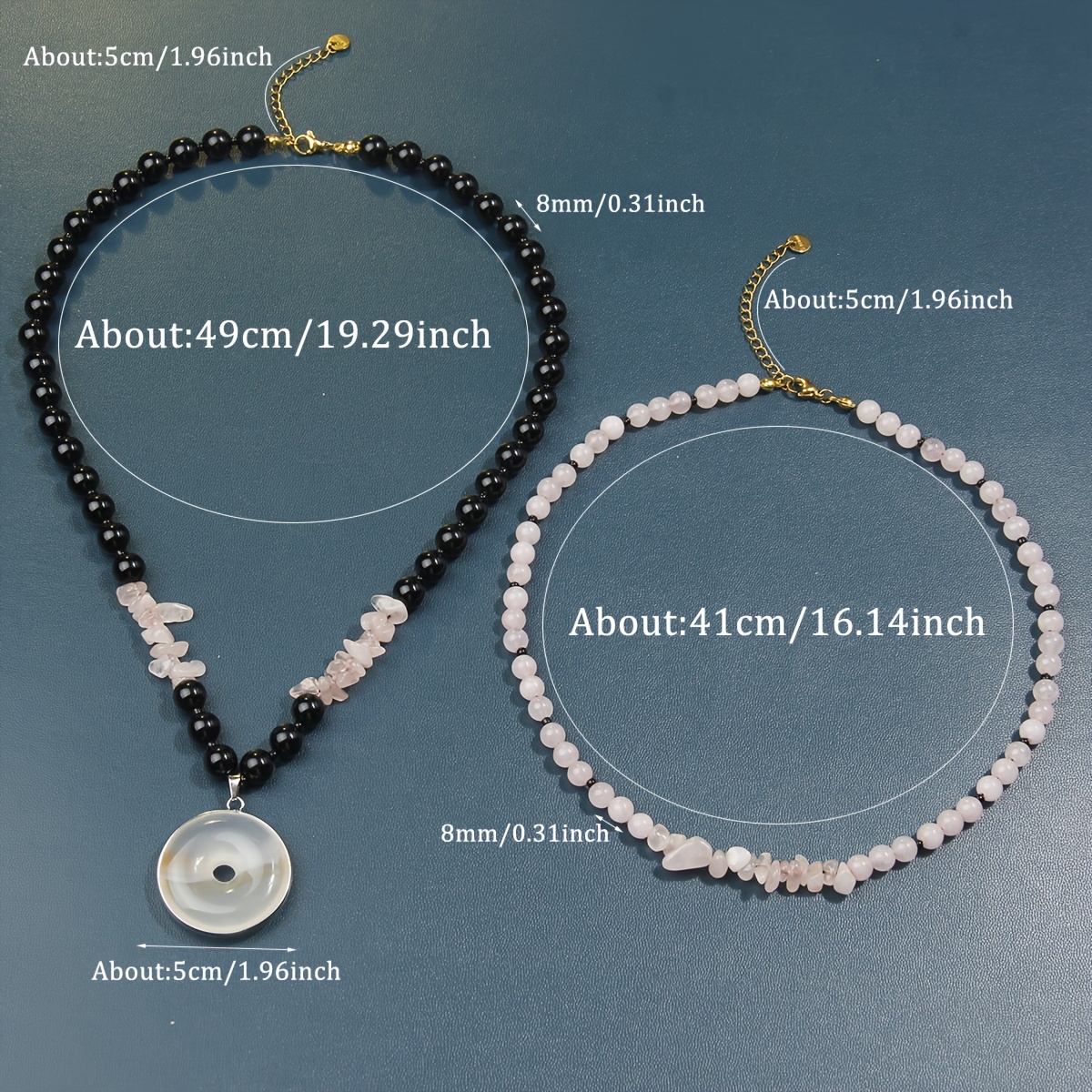 Bohemian Rose Quartz Pendant Necklace, Irregular Design